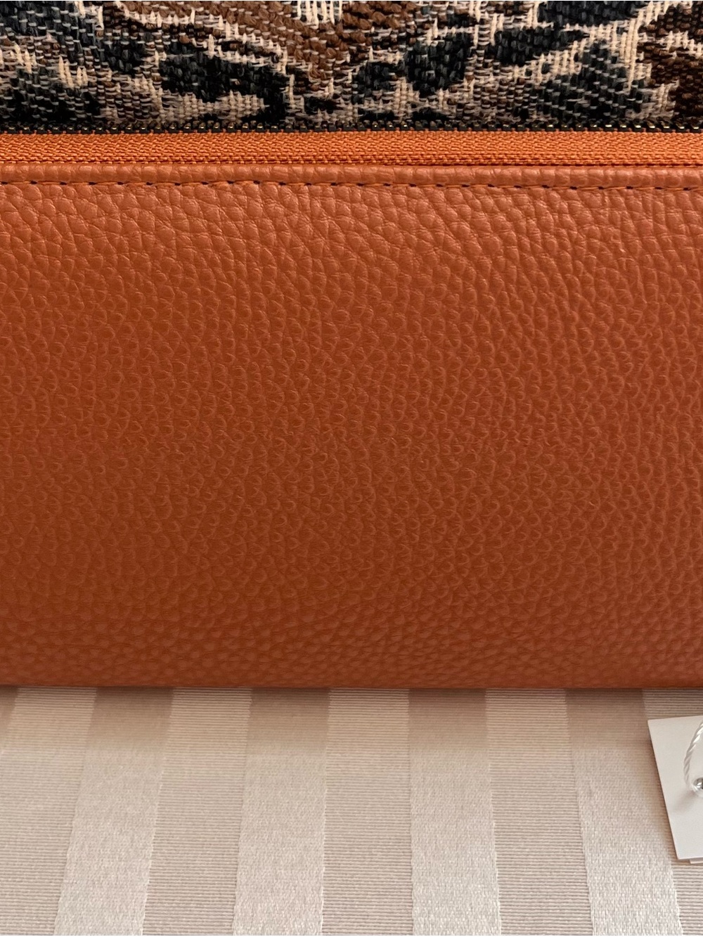 Textured Rust Brown Faux Leather Wallet